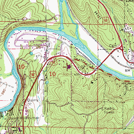 Topographic Map of Baptist Memorial Hospital, AR