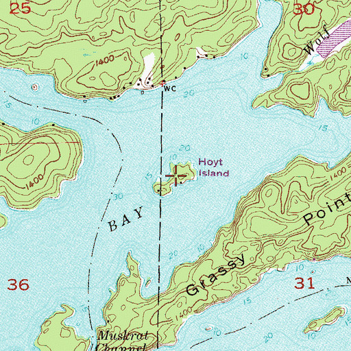 Topographic Map of Hoyt Island, MN