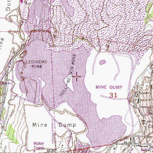 Topographic Map of Hull-Nelson Mine, MN