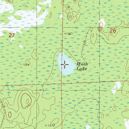 Topographic Map of Hush Lake, MN
