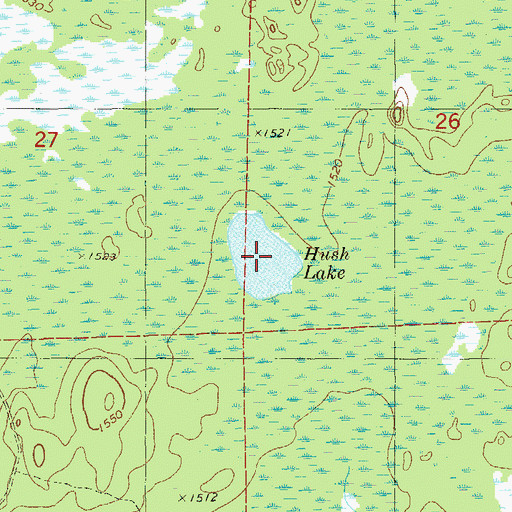 Topographic Map of Hush Lake, MN