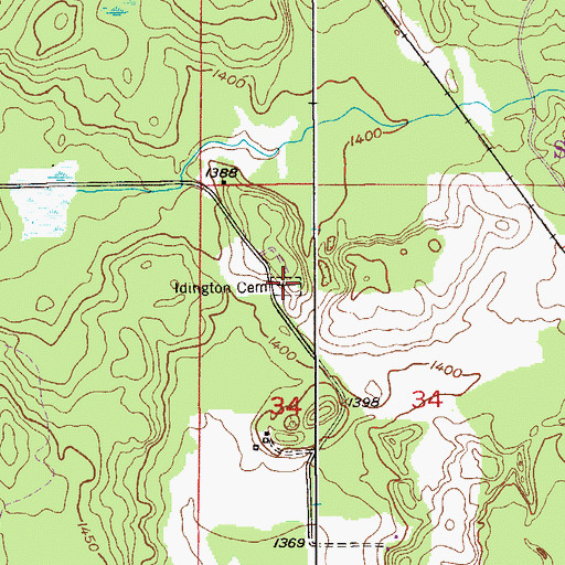 Topographic Map of Idington Cemetery, MN
