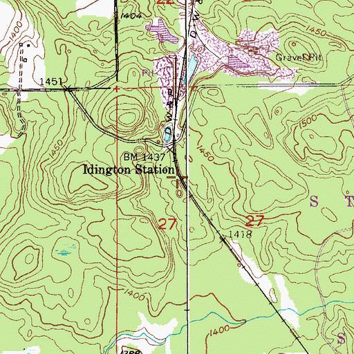 Topographic Map of Idington Station, MN