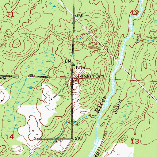 Topographic Map of Indian Cemetery, MN