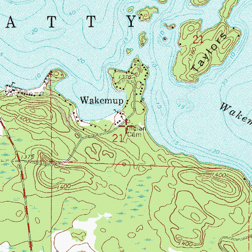 Topographic Map of Indian Cemetery, MN