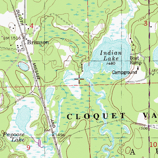 Topographic Map of Indian Creek, MN