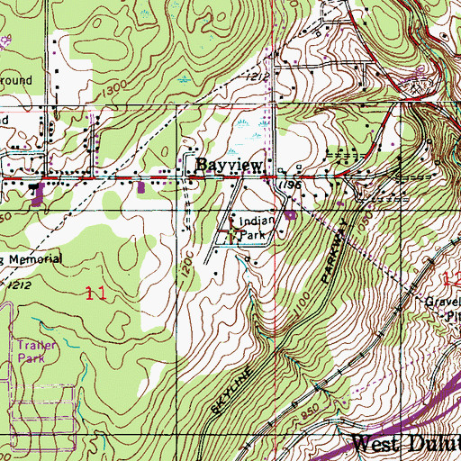 Topographic Map of Indian Park, MN