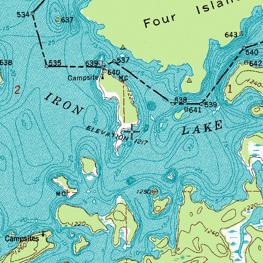 Topographic Map of Iron Lake, MN