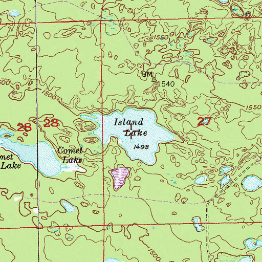 Topographic Map of Island Lake, MN