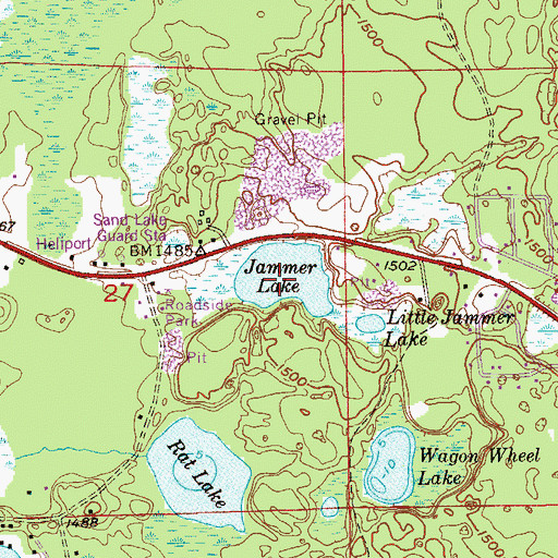 Topographic Map of Jammer Lake, MN