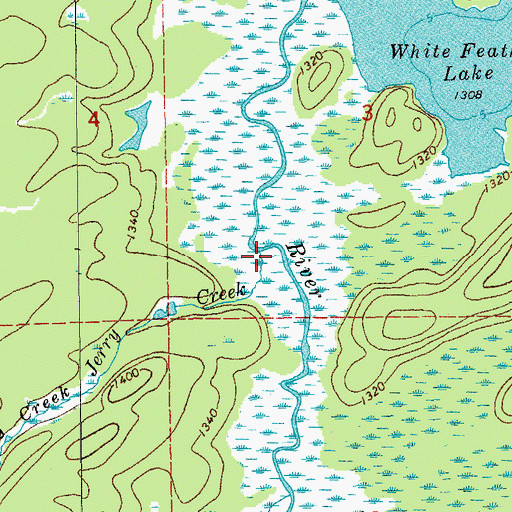 Topographic Map of Jerry Creek, MN