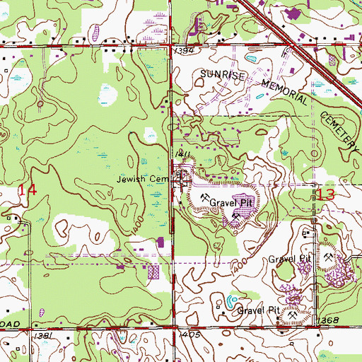 Topographic Map of Jewish Cemetery, MN