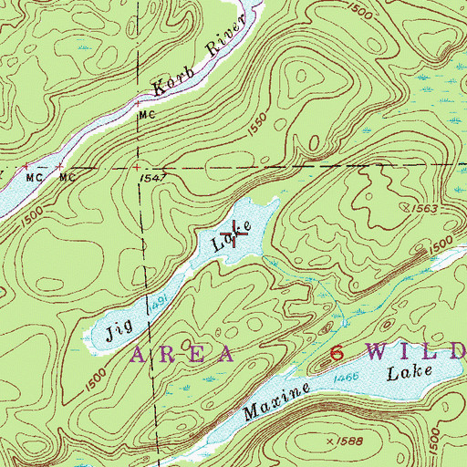 Topographic Map of Jig Lake, MN