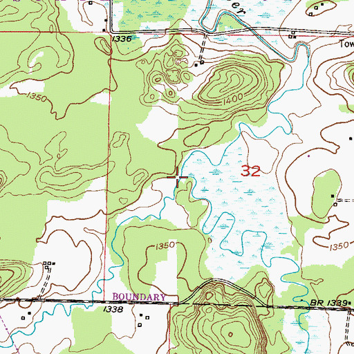 Topographic Map of Johnson Creek, MN