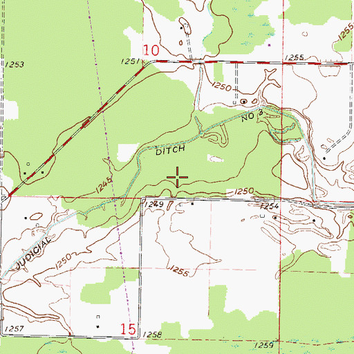 Topographic Map of Judicial Ditch Number Three, MN
