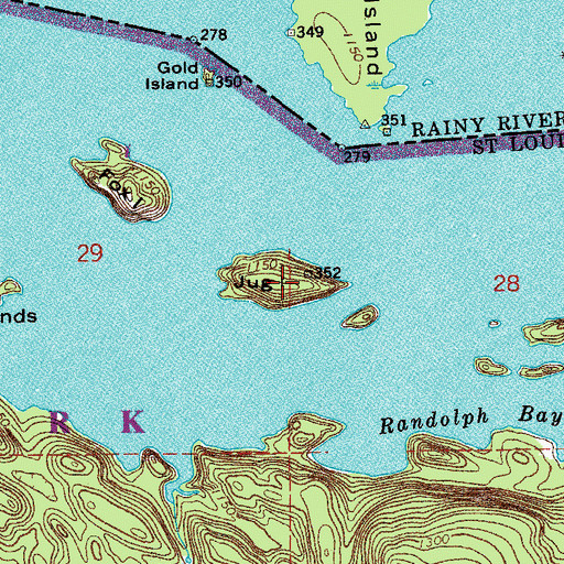Topographic Map of Jug Island, MN