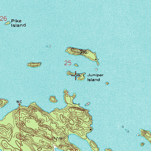 Topographic Map of Juniper Island, MN
