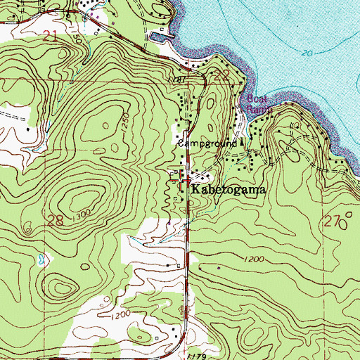 Topographic Map of Kabetogama, MN