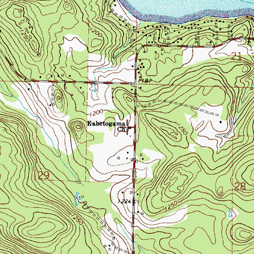 Topographic Map of Kabetogama Church, MN