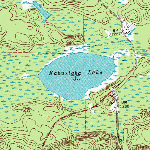 Topographic Map of Kabustasa Lake, MN