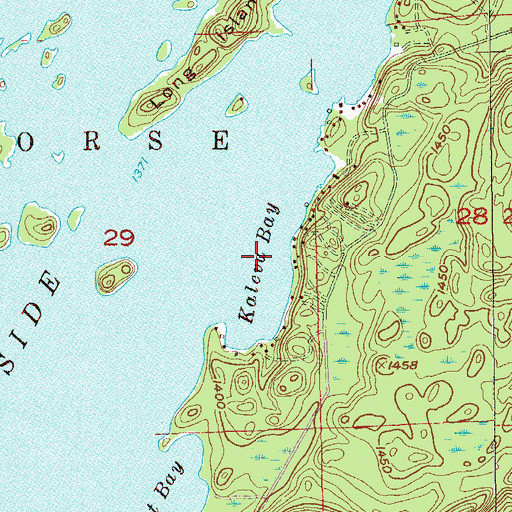 Topographic Map of Kaleva Bay, MN
