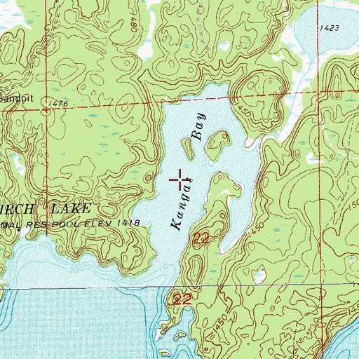 Topographic Map of Kangas Bay, MN