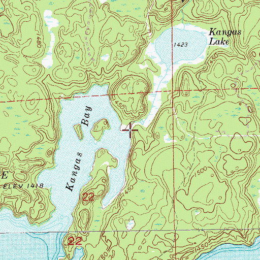 Topographic Map of Kangas Creek, MN