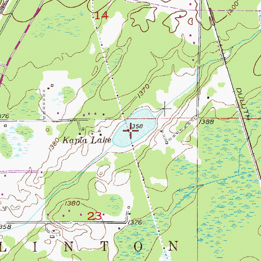 Topographic Map of Kapla Lake, MN