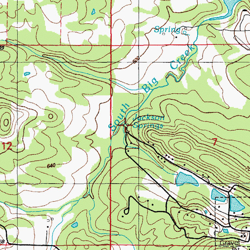 Topographic Map of Jackson Springs, AR