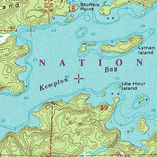 Topographic Map of Kempton Bay, MN