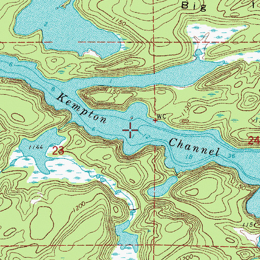 Topographic Map of Kempton Channel, MN