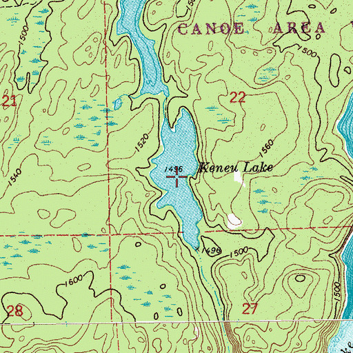 Topographic Map of Keneu Lake, MN