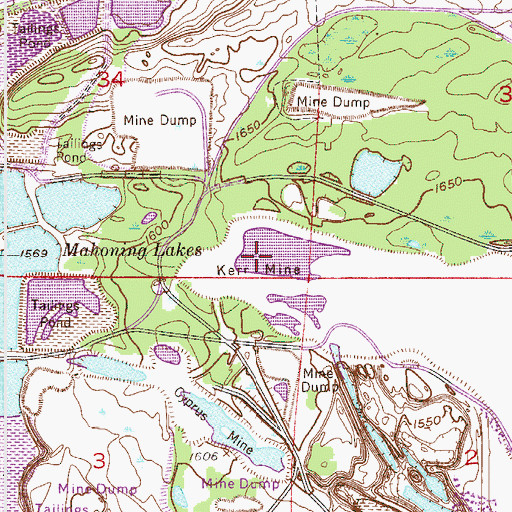 Topographic Map of Kerr Mine, MN