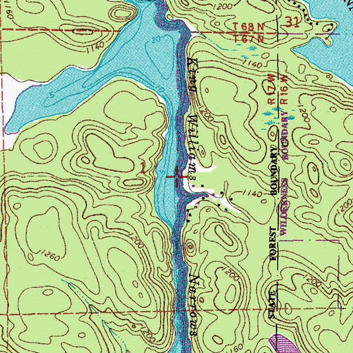 Topographic Map of King Williams Narrows, MN