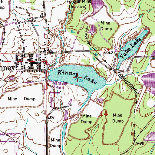 Topographic Map of Kinney Lake, MN