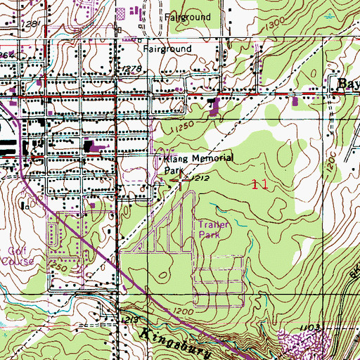 Topographic Map of Klang Memorial Park, MN