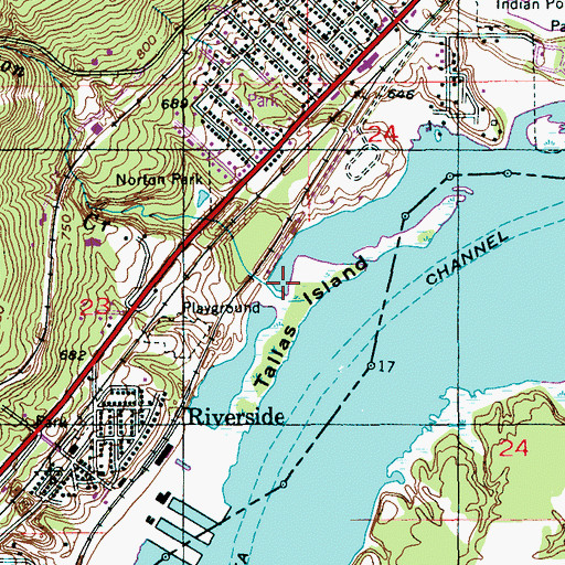 Topographic Map of Knowlton Creek, MN