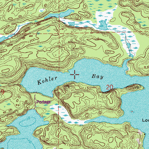 Topographic Map of Kohler Bay, MN