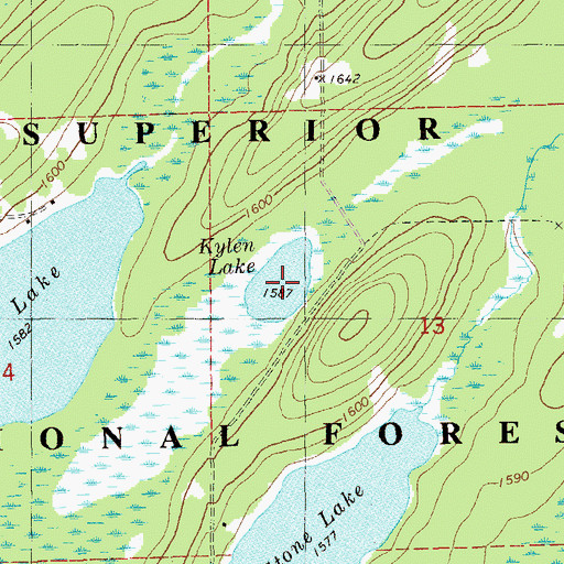 Topographic Map of Kylen Lake, MN