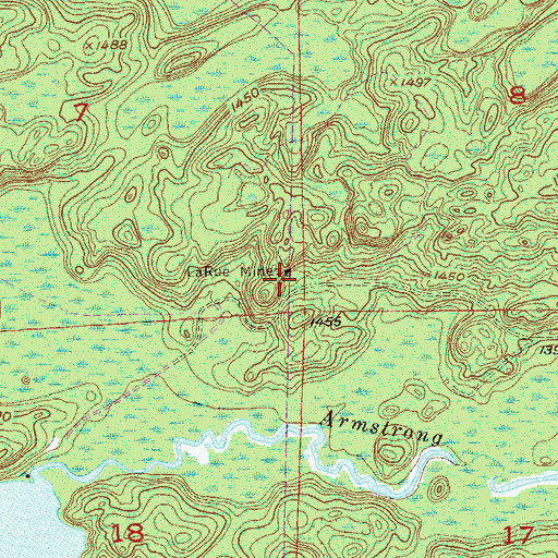 Topographic Map of LaRue Mine, MN