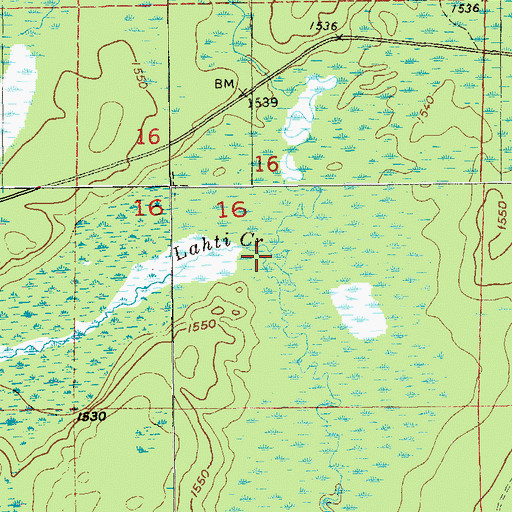 Topographic Map of Lahti Creek, MN