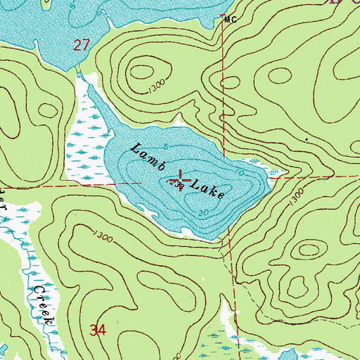 Topographic Map of Lamb Lake, MN