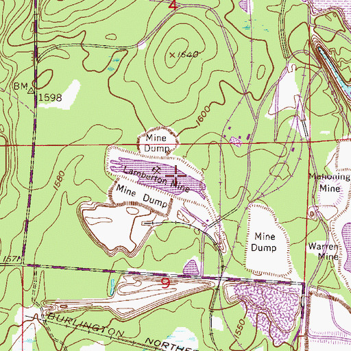 Topographic Map of Lamberton Mine, MN