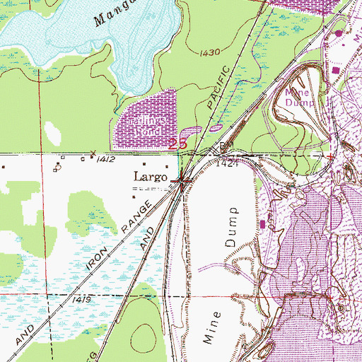 Topographic Map of Largo, MN