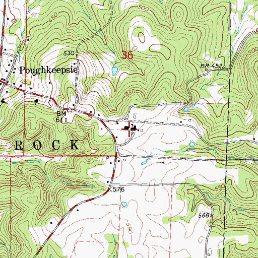 Topographic Map of Poughkeepsie High School, AR