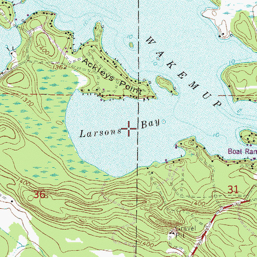 Topographic Map of Larsons Bay, MN