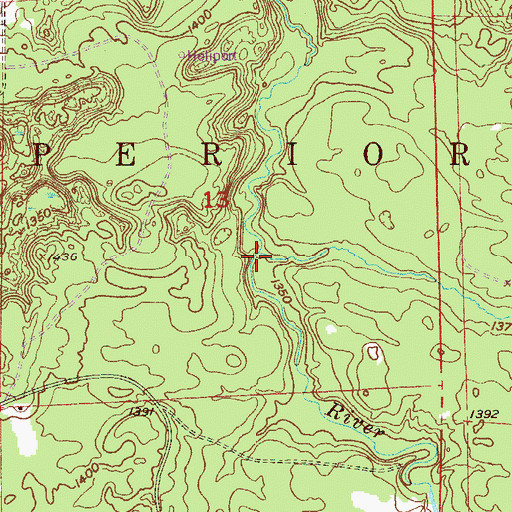 Topographic Map of Leander Creek, MN