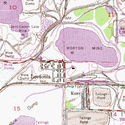 Topographic Map of Leetonia, MN