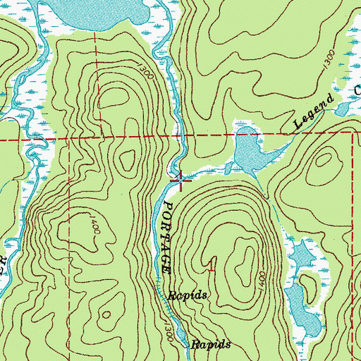 Topographic Map of Legend Creek, MN