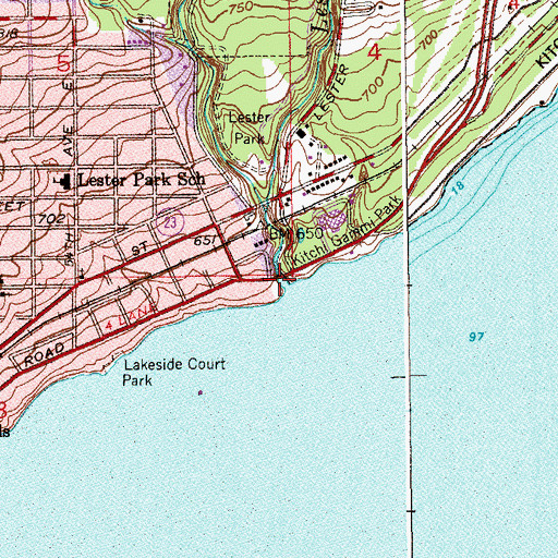 Topographic Map of Lester River, MN